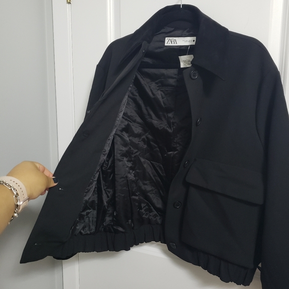 ZARA Black Bomber Jacket - Picture 12 of 15